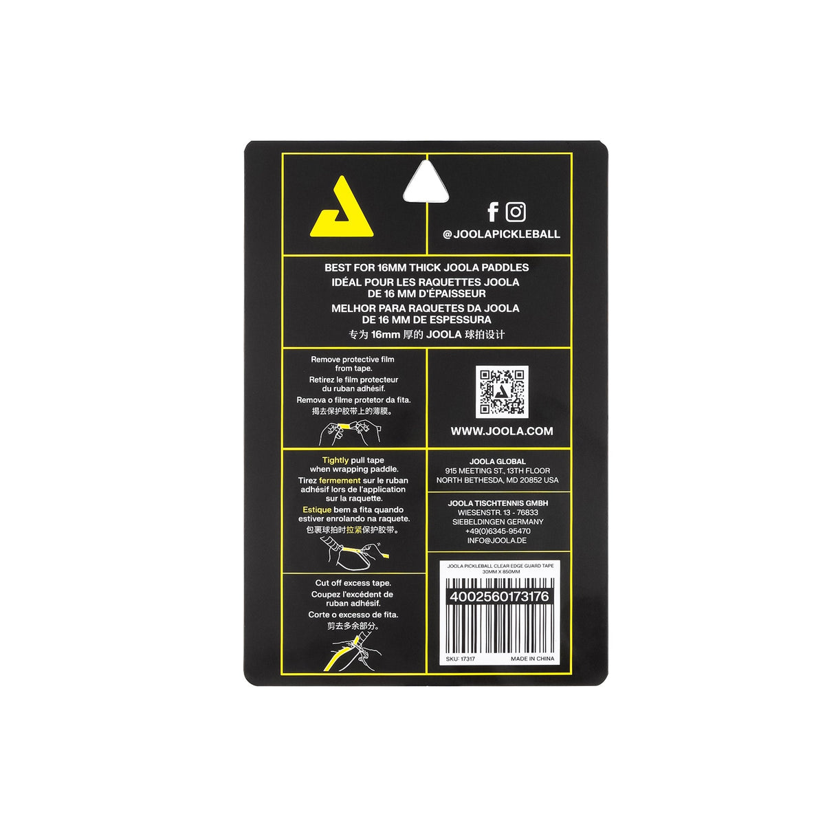 JOOLA Pickleball Clear Edge Guard Tape