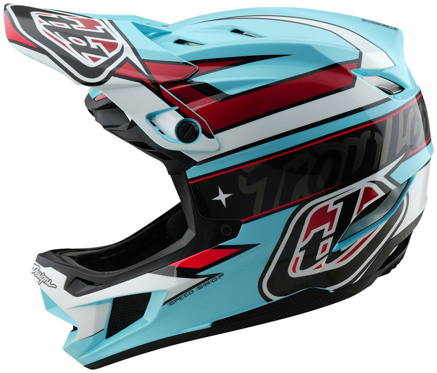 Troy Lee Designs D4 Polyacrylite Helmet – Linear Blue Small