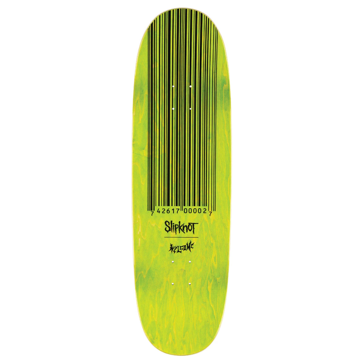 Welcome X Slipknot Skateboard Deck Oval Logo on Boline 2.0 Black/Green Stain 9.5"