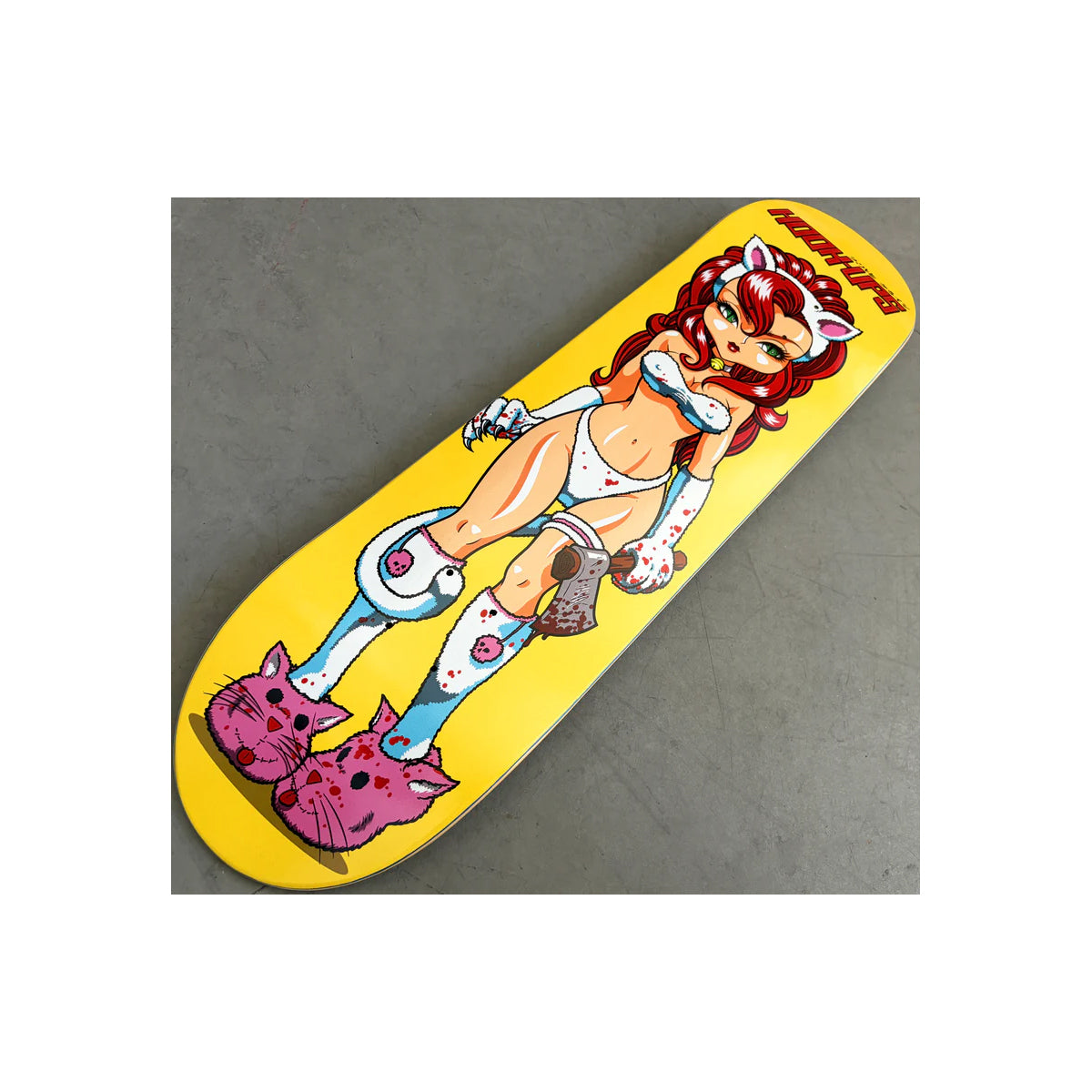 Hook Ups Skateboard Deck Hatchet Killer Akiko 8.25" x 32.25"
