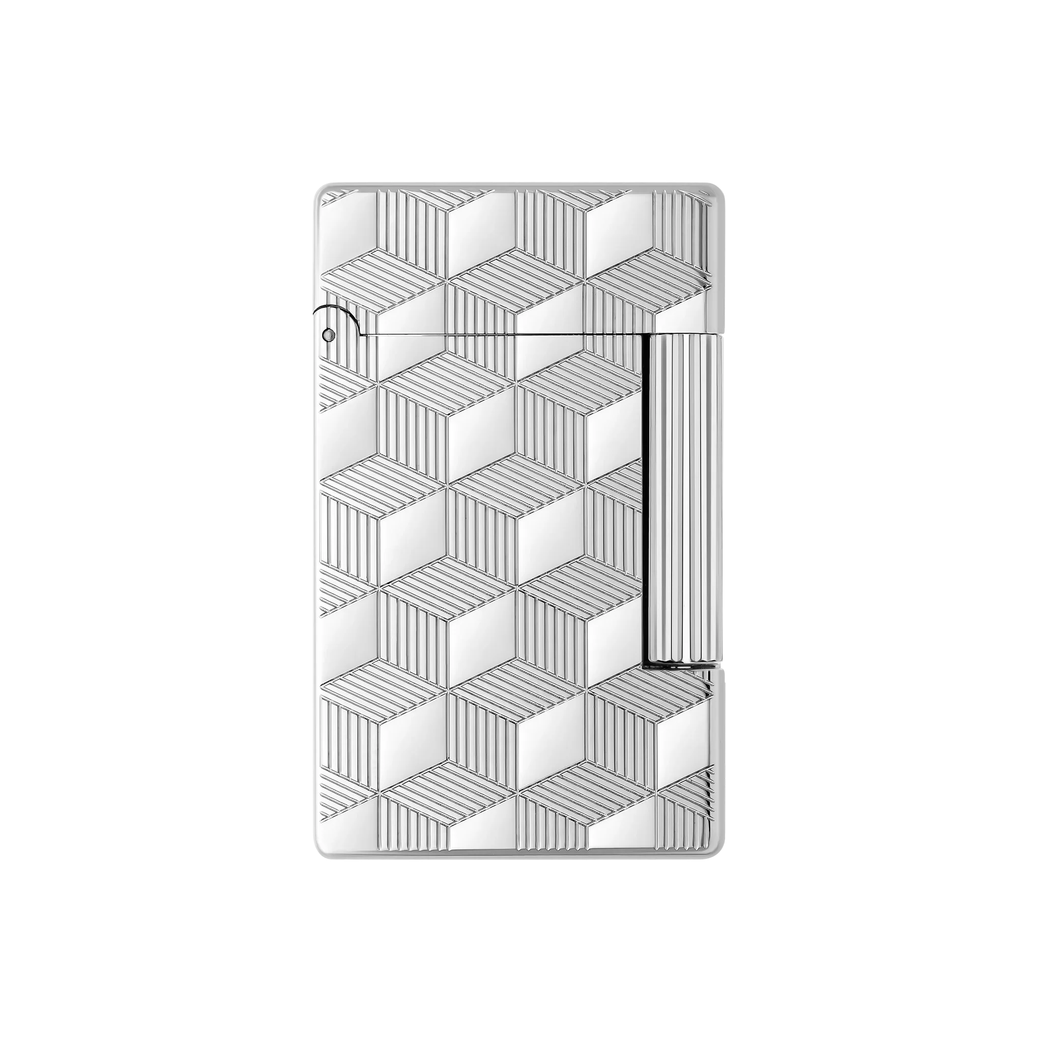 S.T. DUPONT Initial Cube Guilloche Palladium Lighter/Briquet 020840
