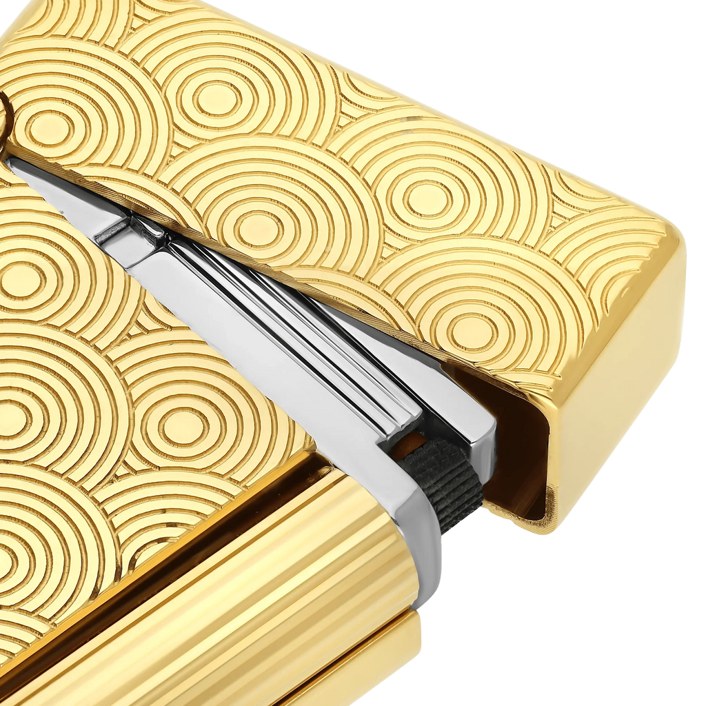 S.T. DUPONT Initial Cinetique Guilloche Golden Lighter/Briquet 020845