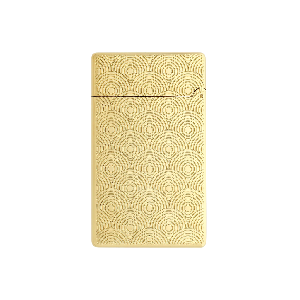 S.T. DUPONT Initial Cinetique Guilloche Golden Lighter/Briquet 020845
