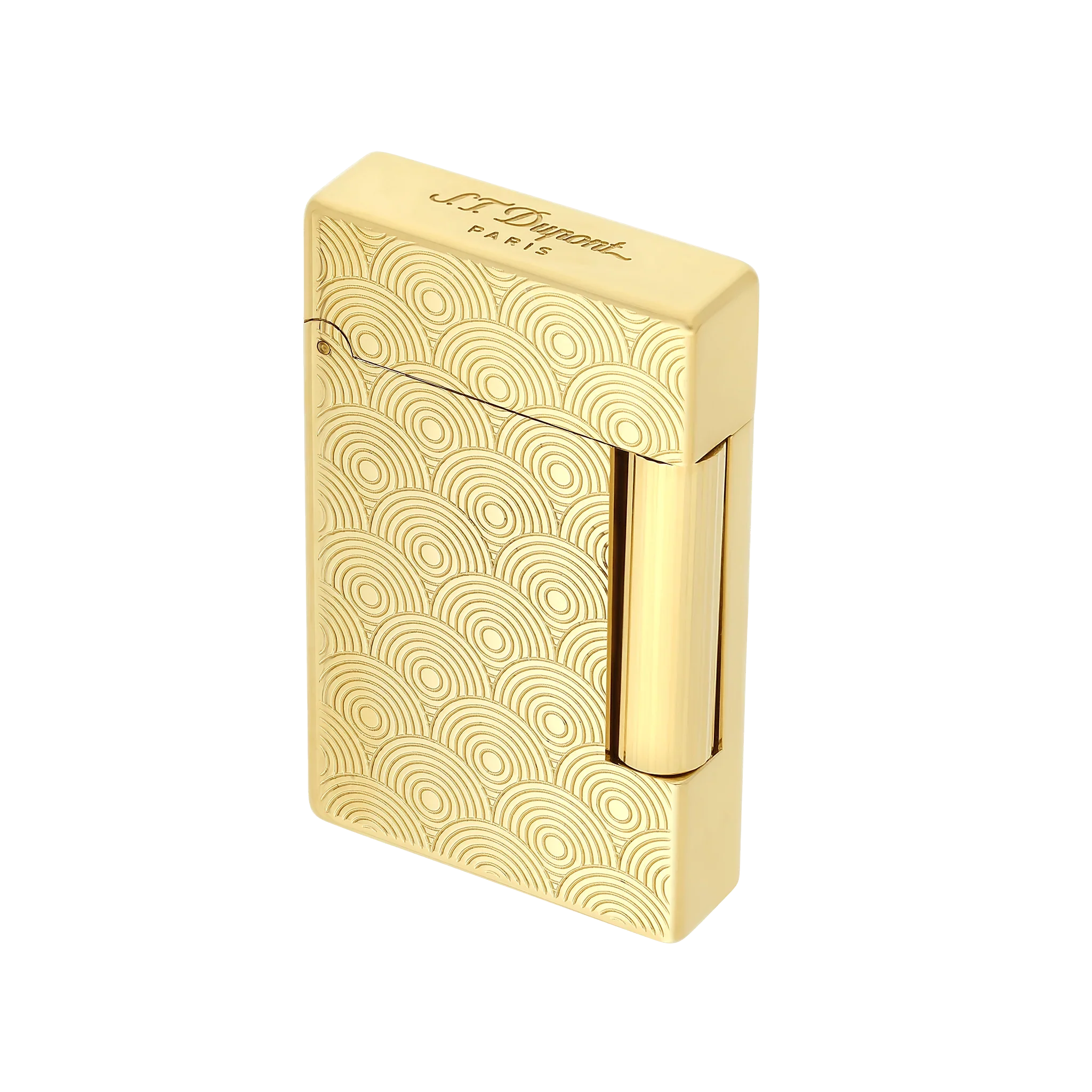 S.T. DUPONT Initial Cinetique Guilloche Golden Lighter/Briquet 020845