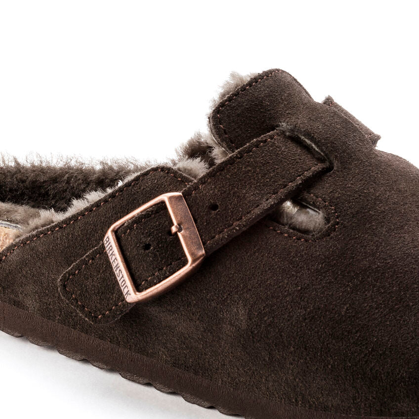 Unisex Boston Shearling Suede Leather Mocha Regular/Wide