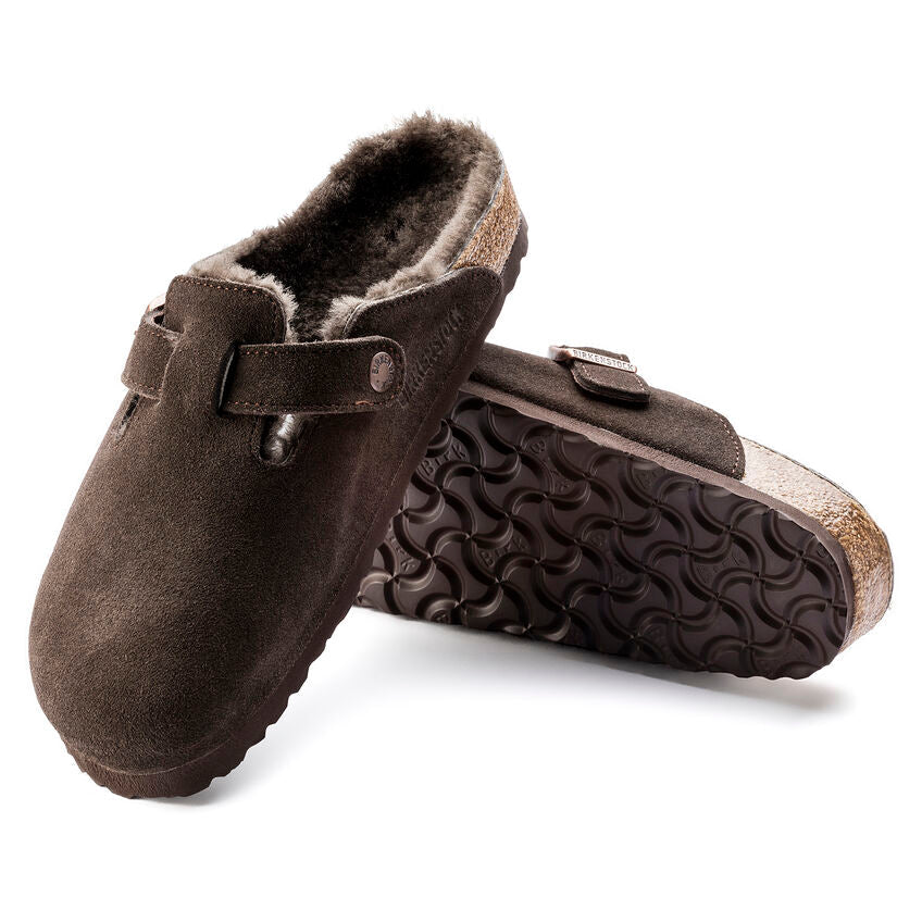 Unisex Boston Shearling Suede Leather Mocha Regular/Wide