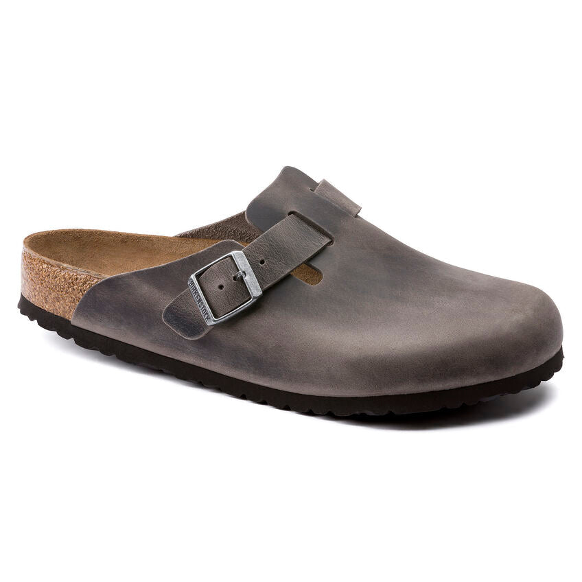 Unisex Boston Soft Footbed Oiled Leather  Iron Regular/Wide