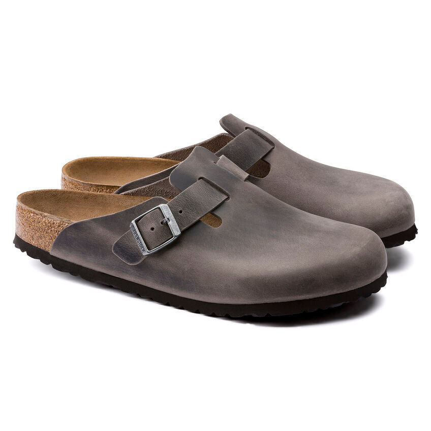 Unisex Boston Soft Footbed Oiled Leather  Iron Regular/Wide