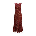 Self-Portrait Bordeaux Polyester Cocktail Dress