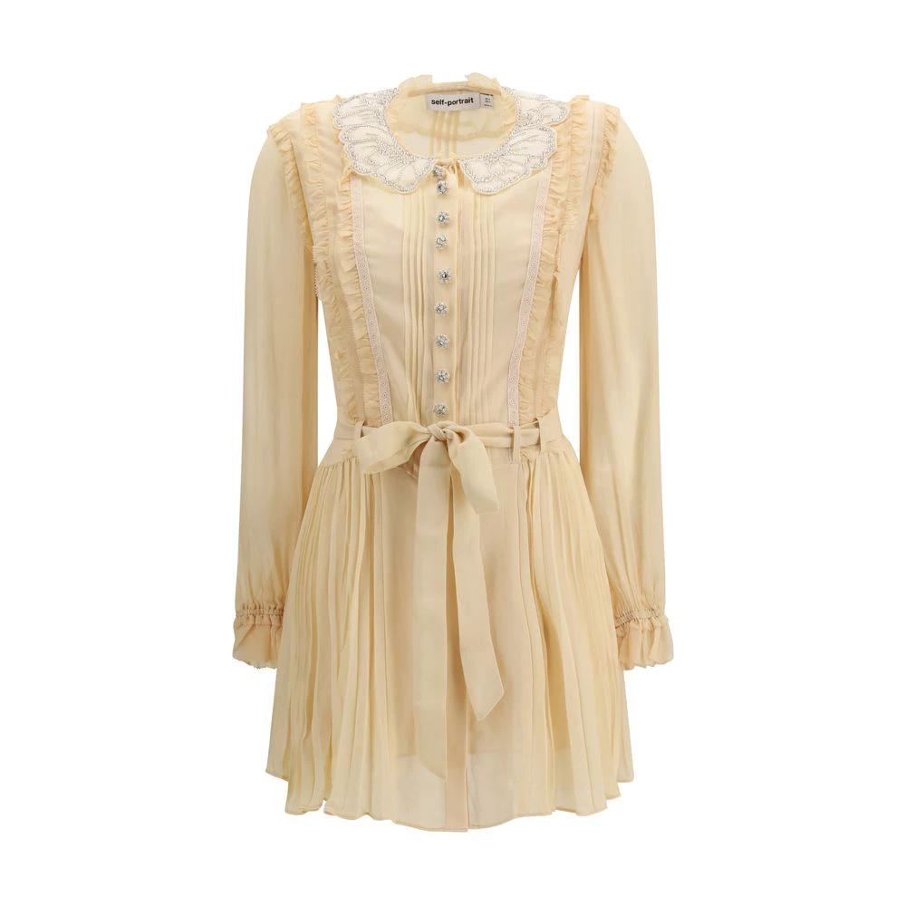 Self-Portrait Beige Viscose Casual Dress