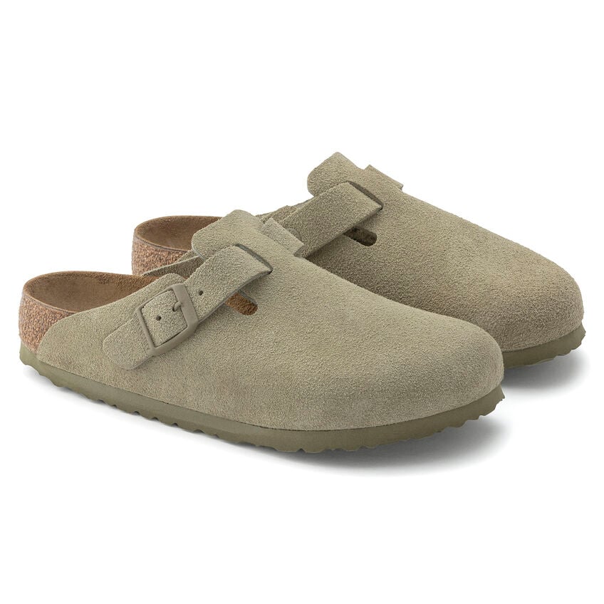 Unisex Boston Suede Leather Faded Khaki Regular/Wide