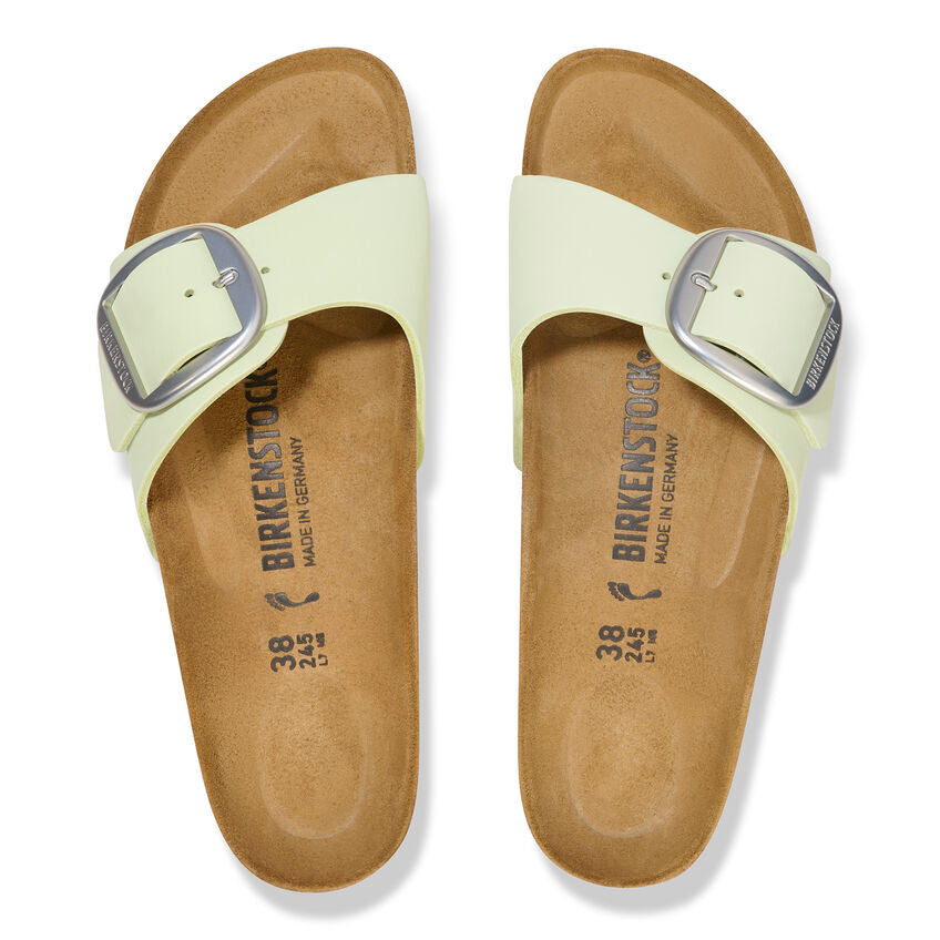 Unisex Madrid Big Buckle Natural Leather Patent Faded Lime Medium/Narrow