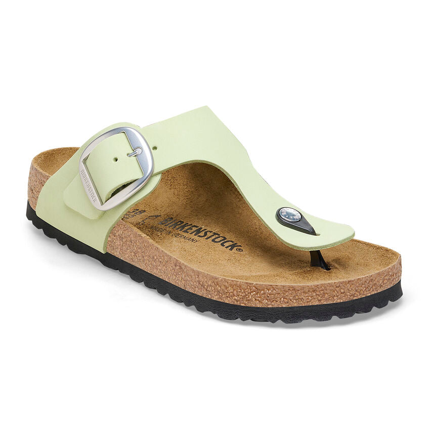 Women's Gizeh Big Buckle Nubuck Leather Faded Lime Regular/Wide