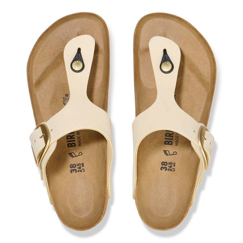 Women's Gizeh Big Buckle Nubuck Leather Ecru Regular/Wide