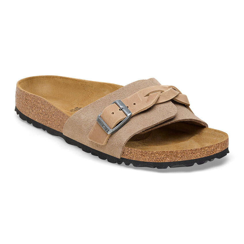 Women's Oita Braided Suede Leather Taupe Medium/Narrow