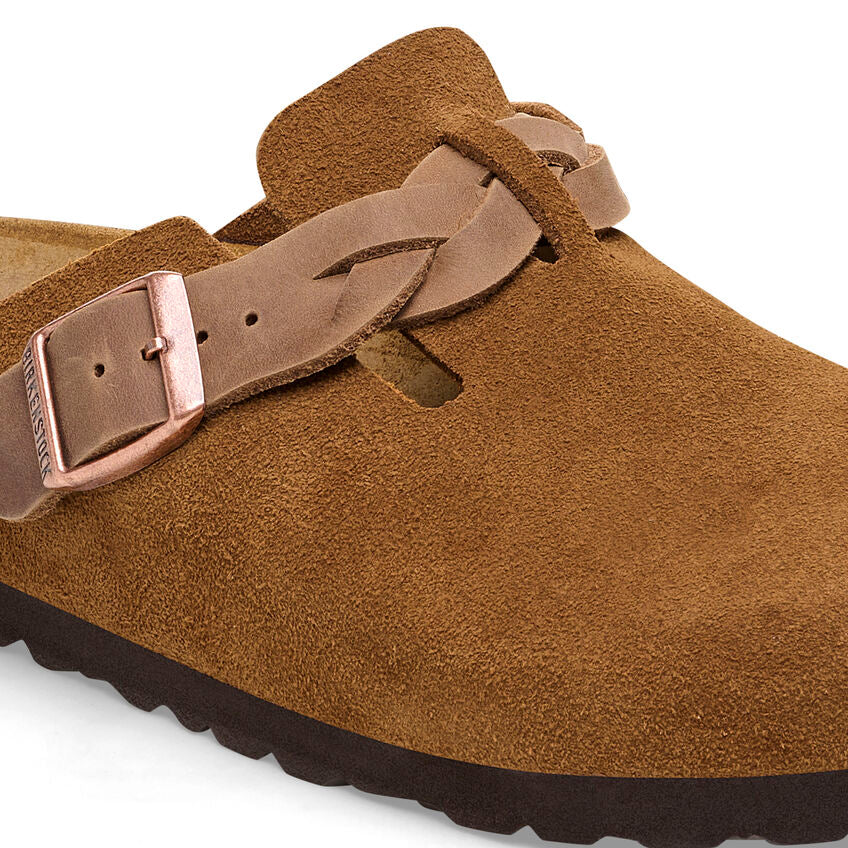 Women's Boston Braided Suede Leather Mink Medium/Narrow