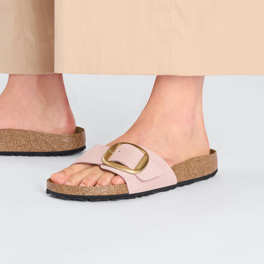 Unisex Madrid Big Buckle Natural Leather Patent  Soft Pink Medium/Narrow
