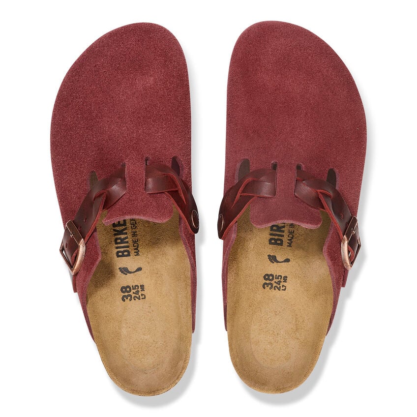 Women's Boston Braided Suede Leather Zinfandel Medium/Narrow