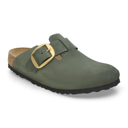 Women's Boston Big Buckle Nubuck Leather Thyme Medium/Narrow