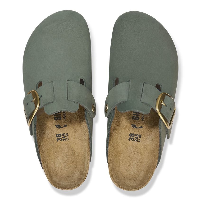 Women's Boston Big Buckle Nubuck Leather Thyme Medium/Narrow