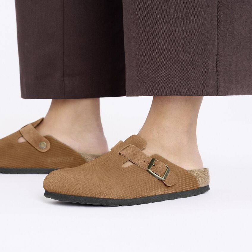 Men's Boston Suede Embossed Corduroy Dark Tea Regular/Wide