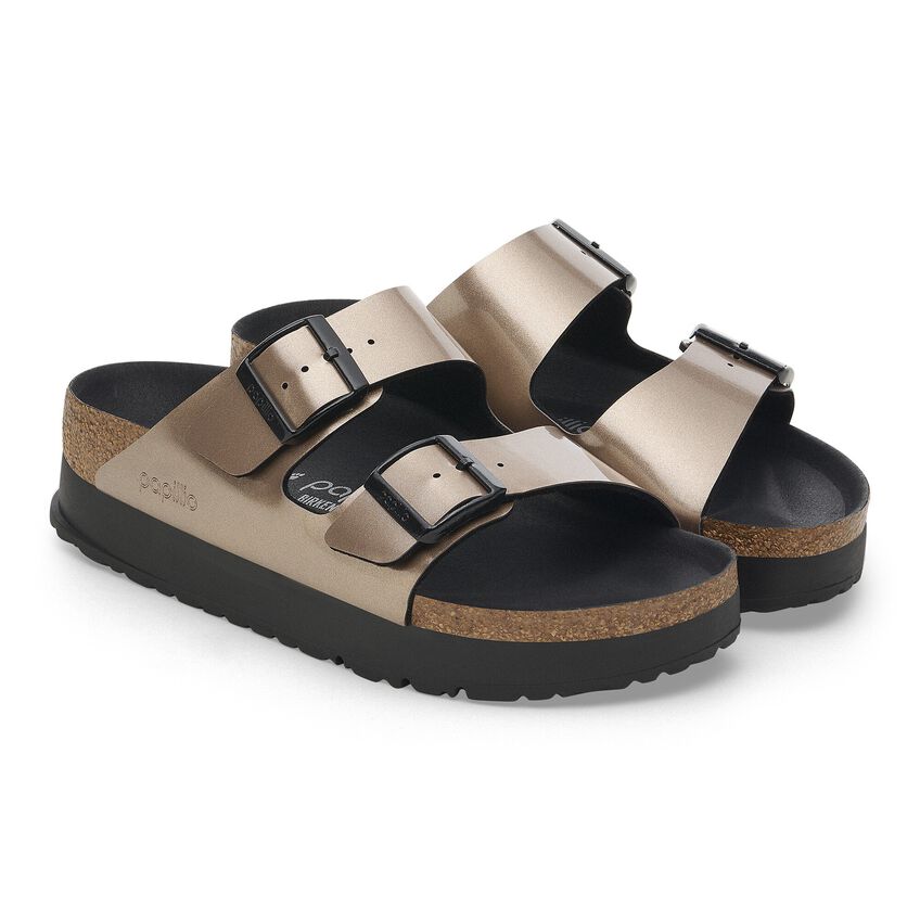 Women's Arizona Platform Birko-flor Metallic Taupe Medium/Narrow