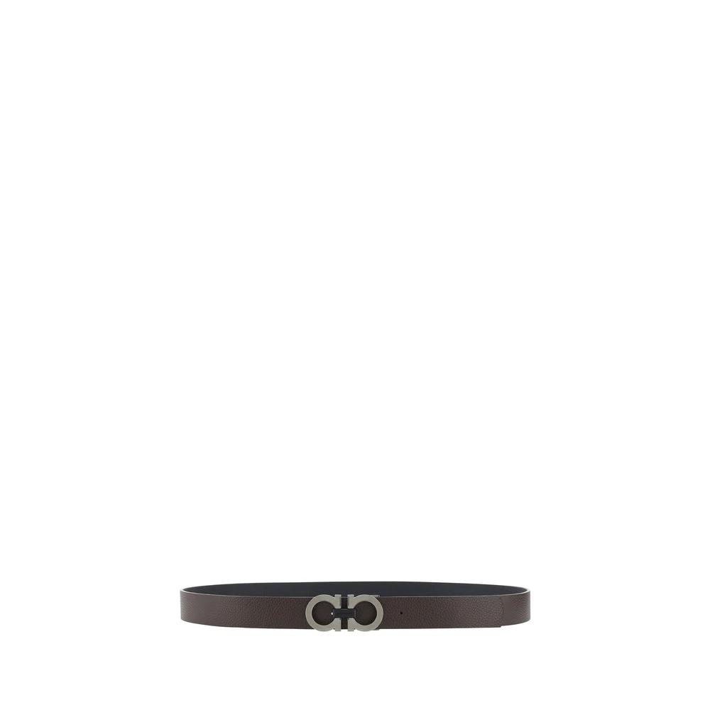 Ferragamo Black Calf Leather Bos Taurus Regular Belt