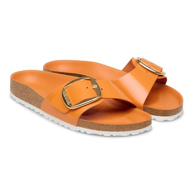 Women's Madrid Big Buckle Natural Leather Patent High-Shine Kurkuma