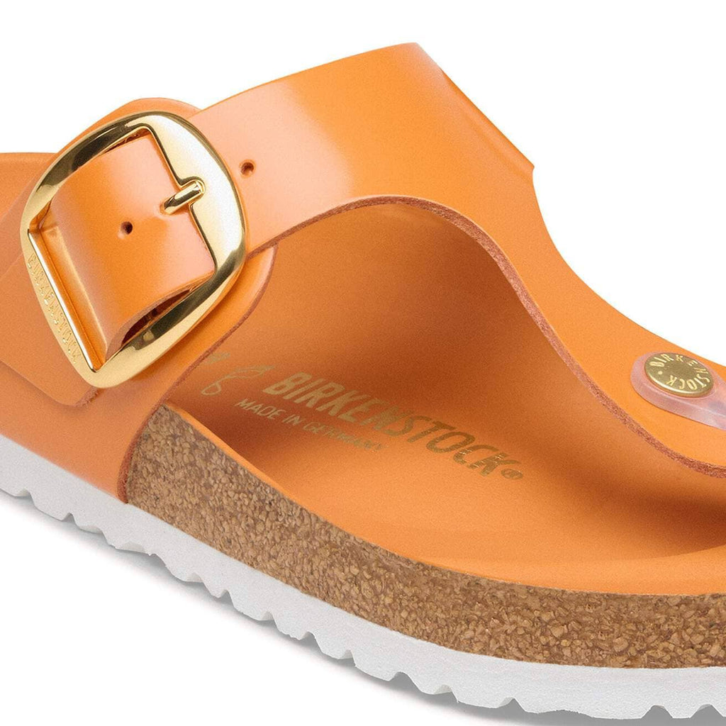 Women's Gizeh Big Buckle Natural Leather Patent High-Shine Kurkuma
