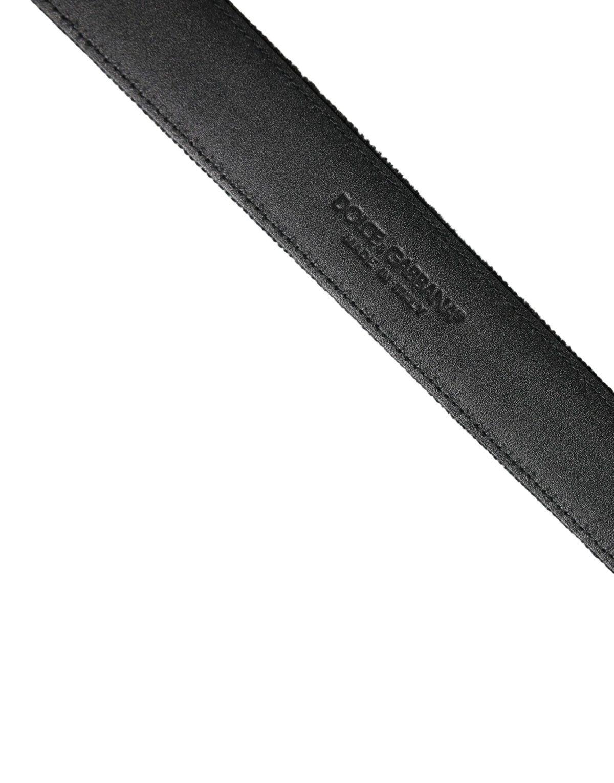 Dolce & Gabbana Black Suede Silver Tone Metal Buckle Men Belt
