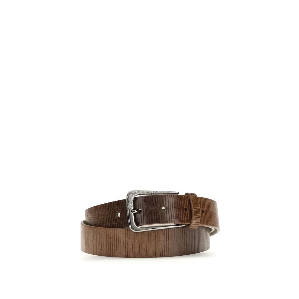 Brunello Cucinelli Brown Calf Leather Bos Taurus Regular Belt