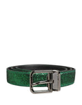Dolce & Gabbana Men Green Lurex Polyester Metal Buckle Belt
