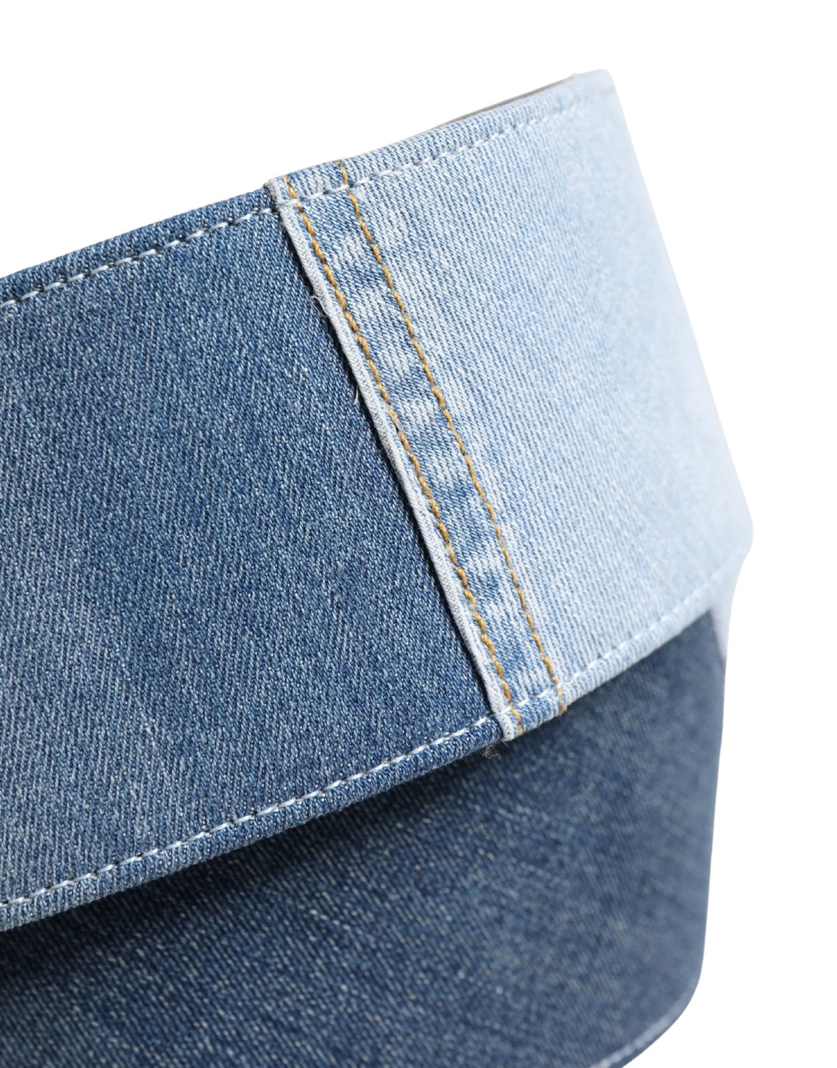 Dolce & Gabbana Blue Two Tone Denim Gold Metal Buckle Belt