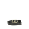 Valentino Garavani Black Calf Leather Bos Taurus Regular Belt