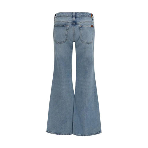 7FOR Blue Cotton Flared Jeans