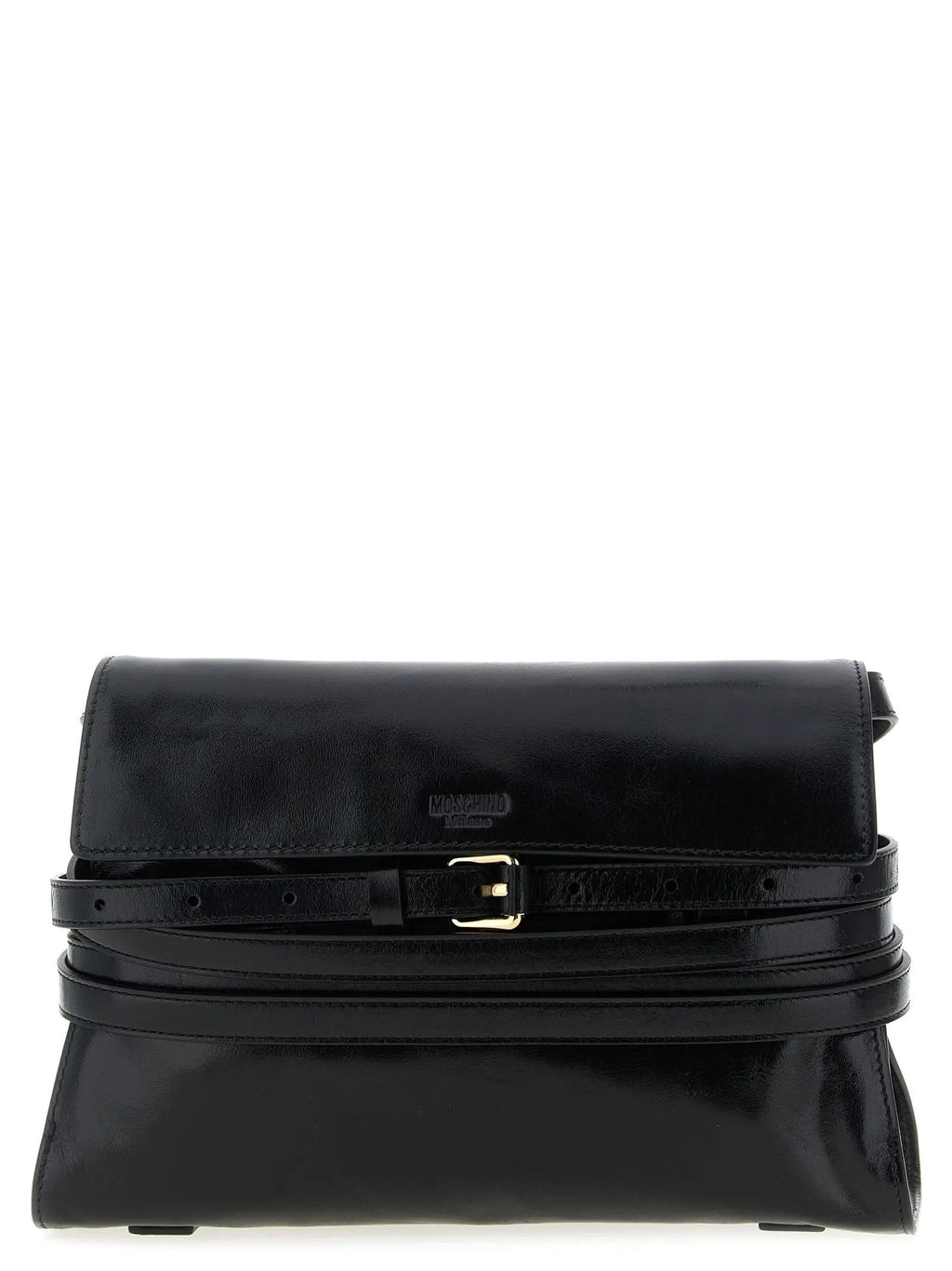 Moschino Black Leather Crossbody Bag