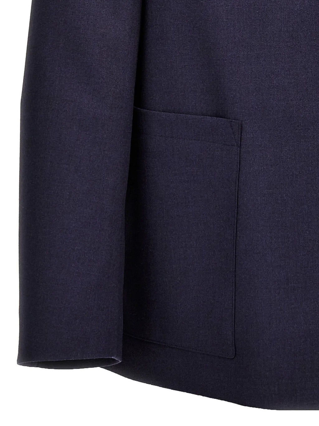 Fendi Blue Virgin Wool Full-Length Jacket