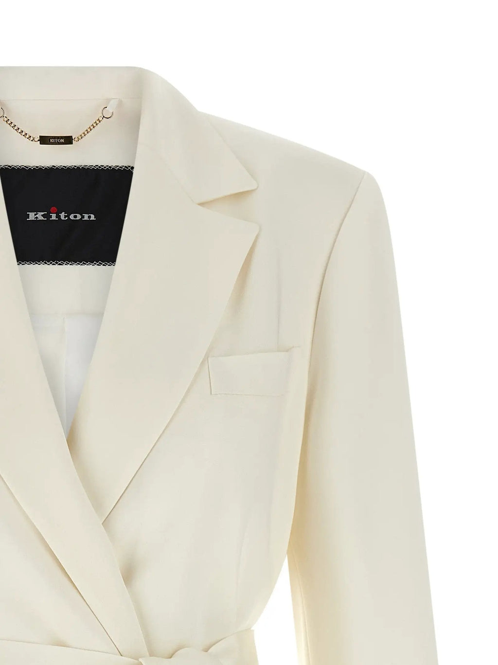 Kiton White Silk Blazer
