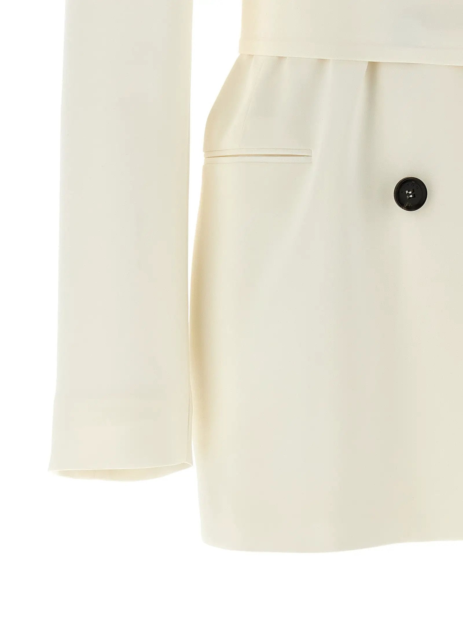 Kiton White Silk Blazer