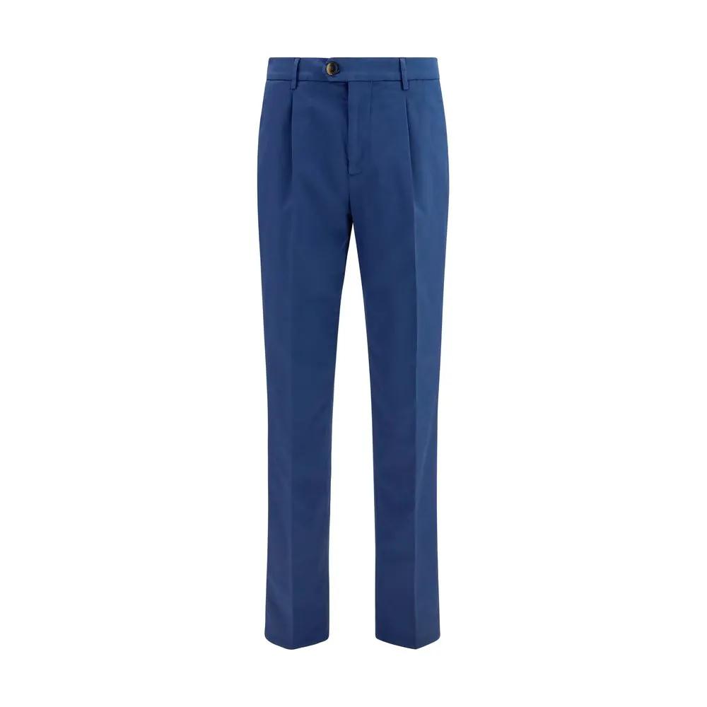 Brunello Cucinelli Blue Cotton Chino Pants