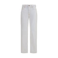 Versace White Cotton High-Waisted Jean