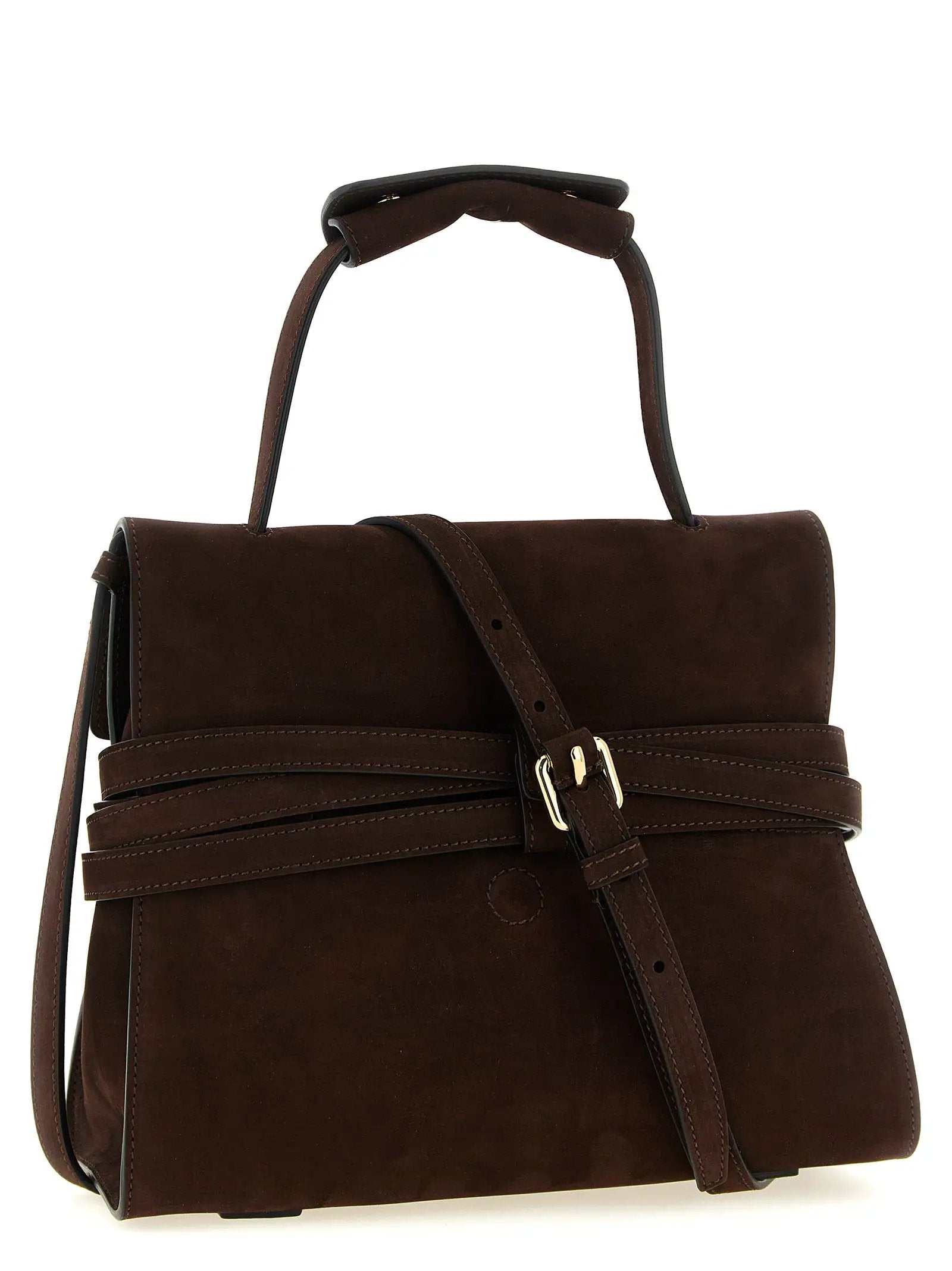 Moschino Brown Calfskin Handbag