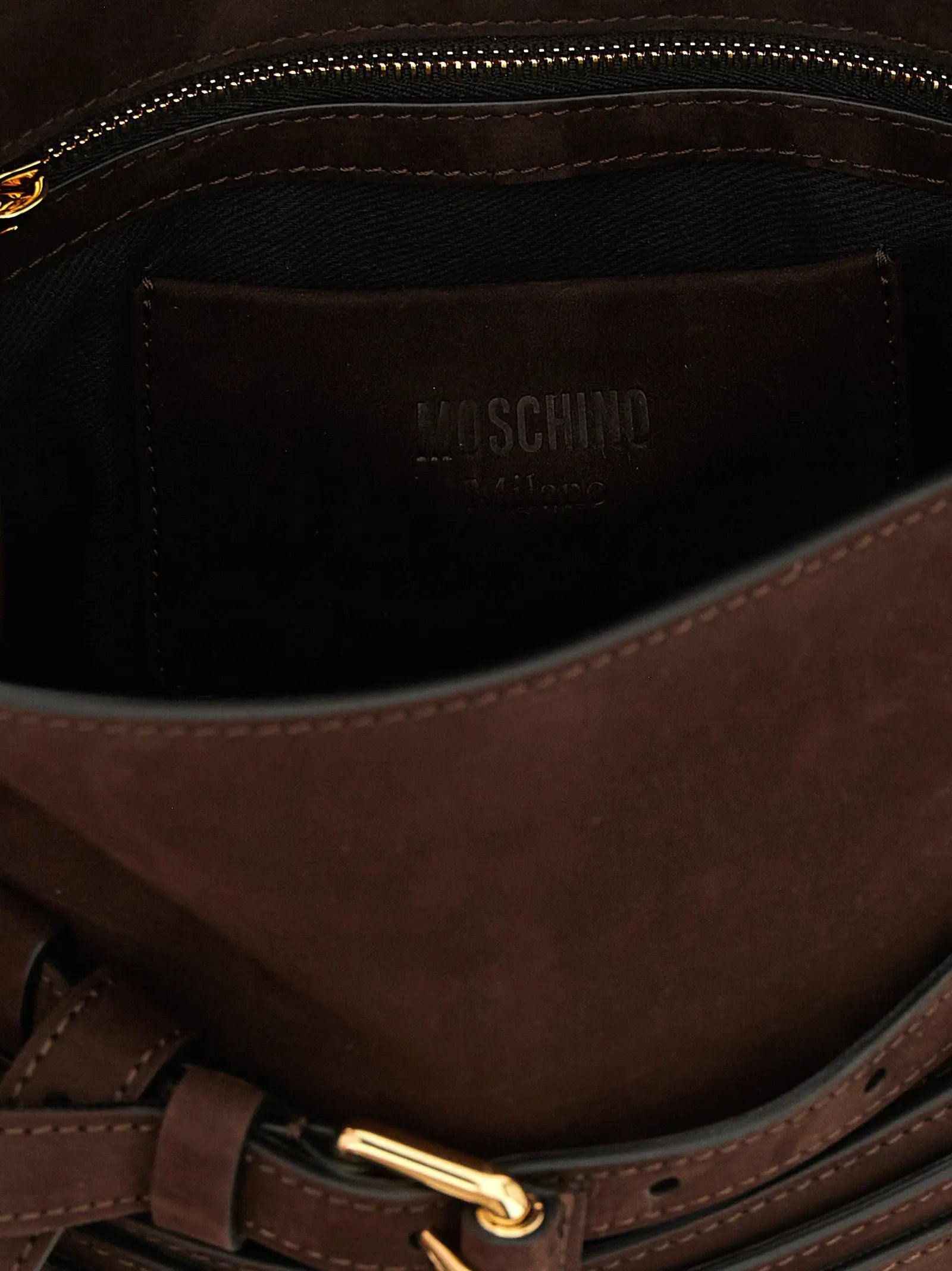 Moschino Brown Calfskin Handbag