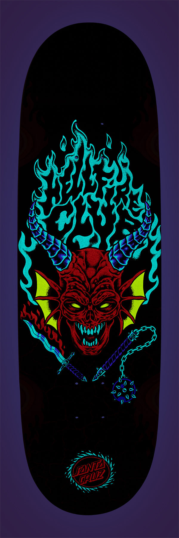 Santa Cruz x Stranger Things Skateboard Deck Hellfire Club Flames 9.0" x 32"