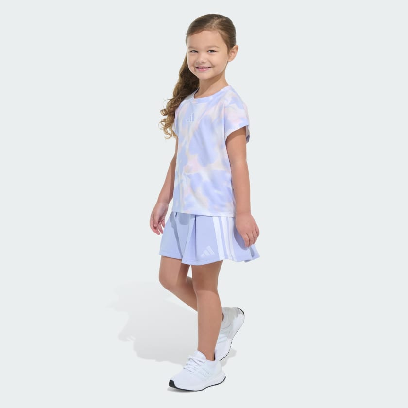 Kids' adidas Two-Piece Printed Sleeveless Box Tee and French Terry Skort Set