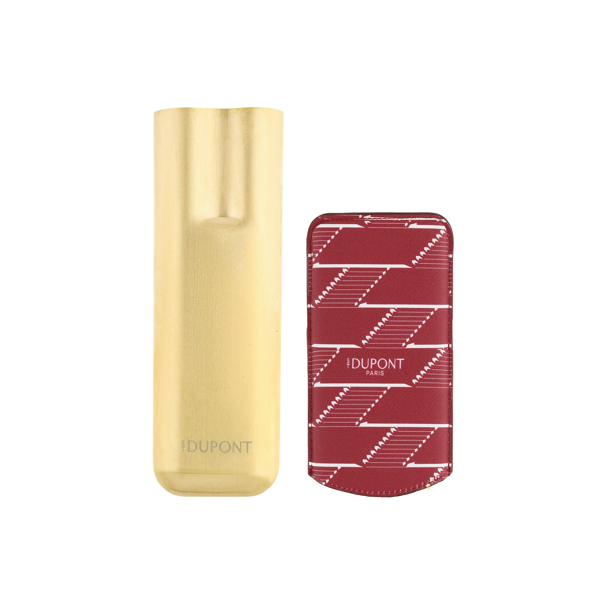 S.T. DUPONT Monogram 1872 Burgundy Coated Canvas Case, 2 Cigar Case/Etui 183478