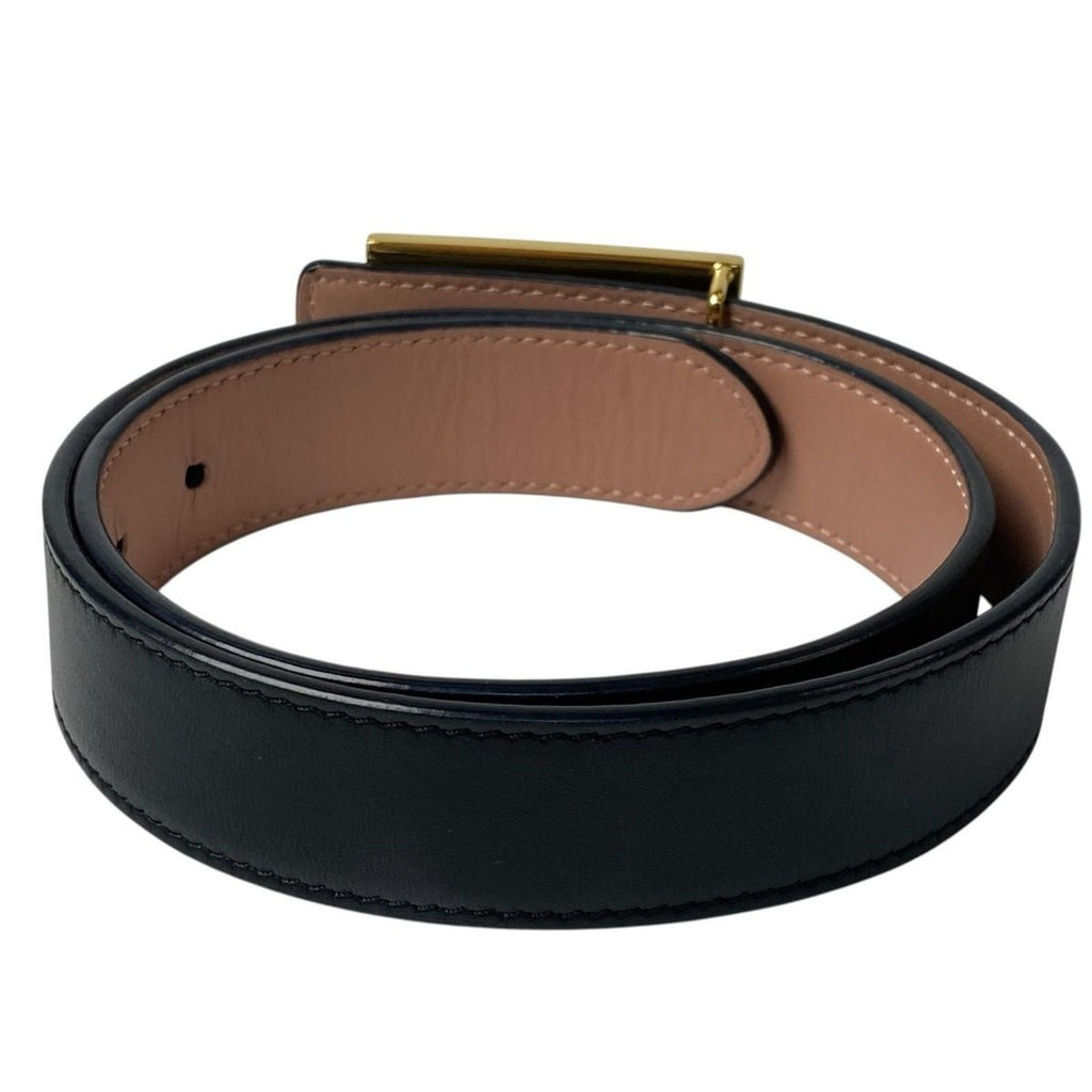 Fendi FF Leather Belt Buckle Black