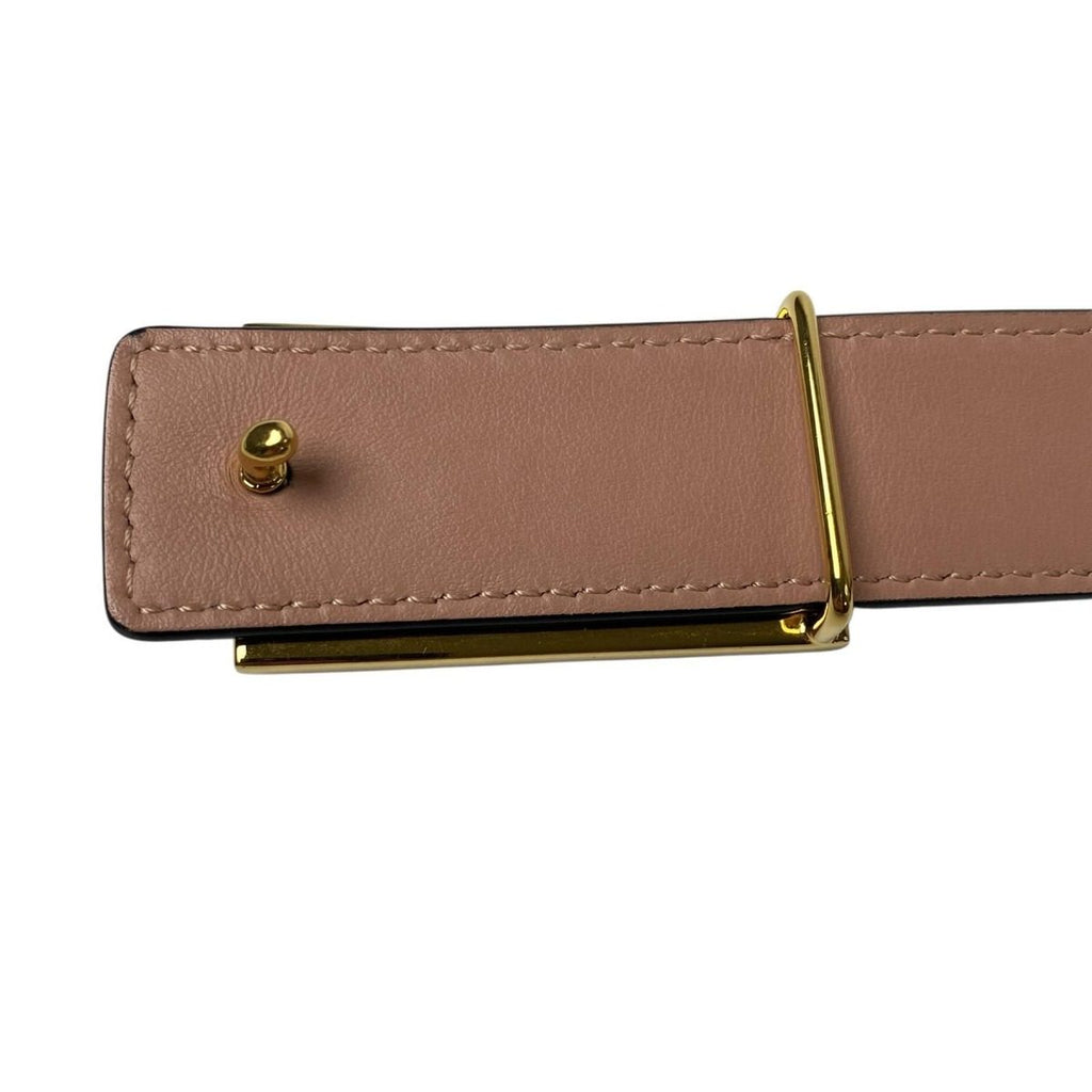 Fendi FF Leather Belt Buckle Black