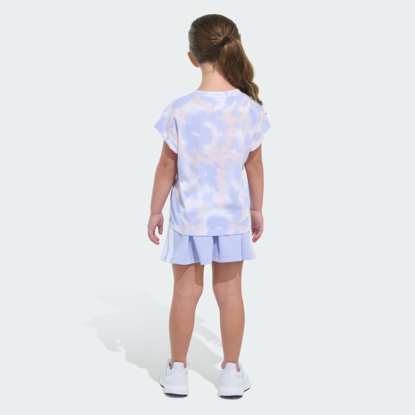 Kids' adidas Two-Piece Printed Sleeveless Box Tee and French Terry Skort Set