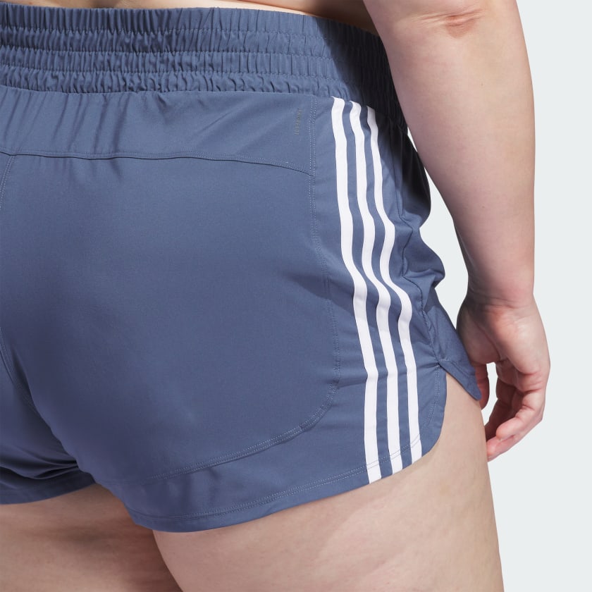 Women's adidas Pacer Training 3-Stripes Woven High-Rise Shorts (Plus Size)